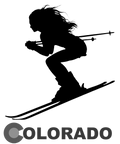 Ski  Colorado T-Shirt — with B&W imprint  design © 2025 B.A. Cotton